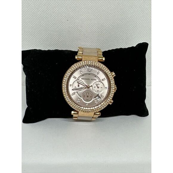 Michael Kors Parker MK5896 Women Rose Gold Analog Dial Quartz Wrist Watch NUL44 - Picture 1 of 11